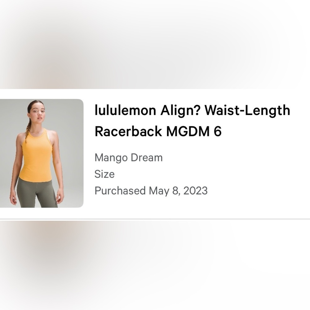 Lululemon align waist length tank top - Picture 3 of 3